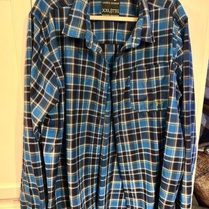 Under Armour Blue and White Plaid Shirt